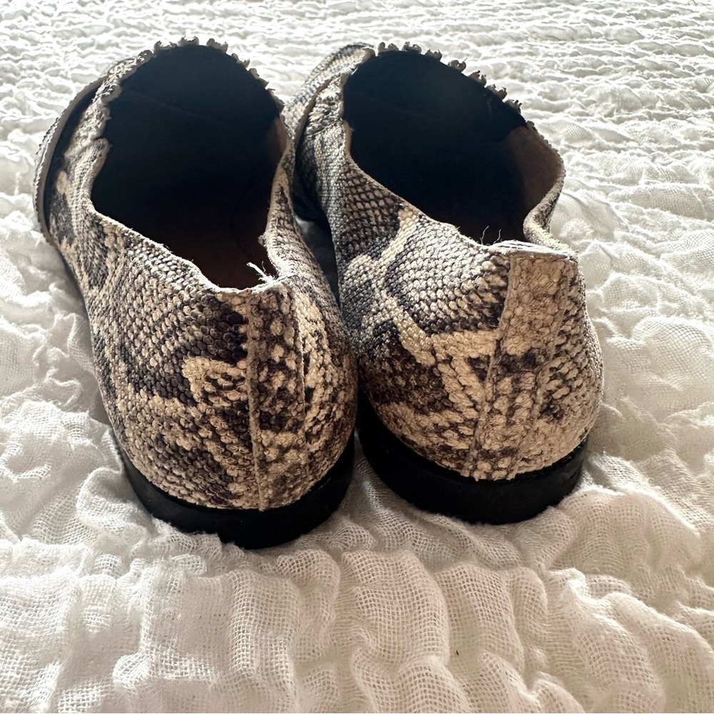 Loeffler Randall Snakeskin Leather Loafers Pointed Toe Flats 7.5 Designer - Picture 5 of 9